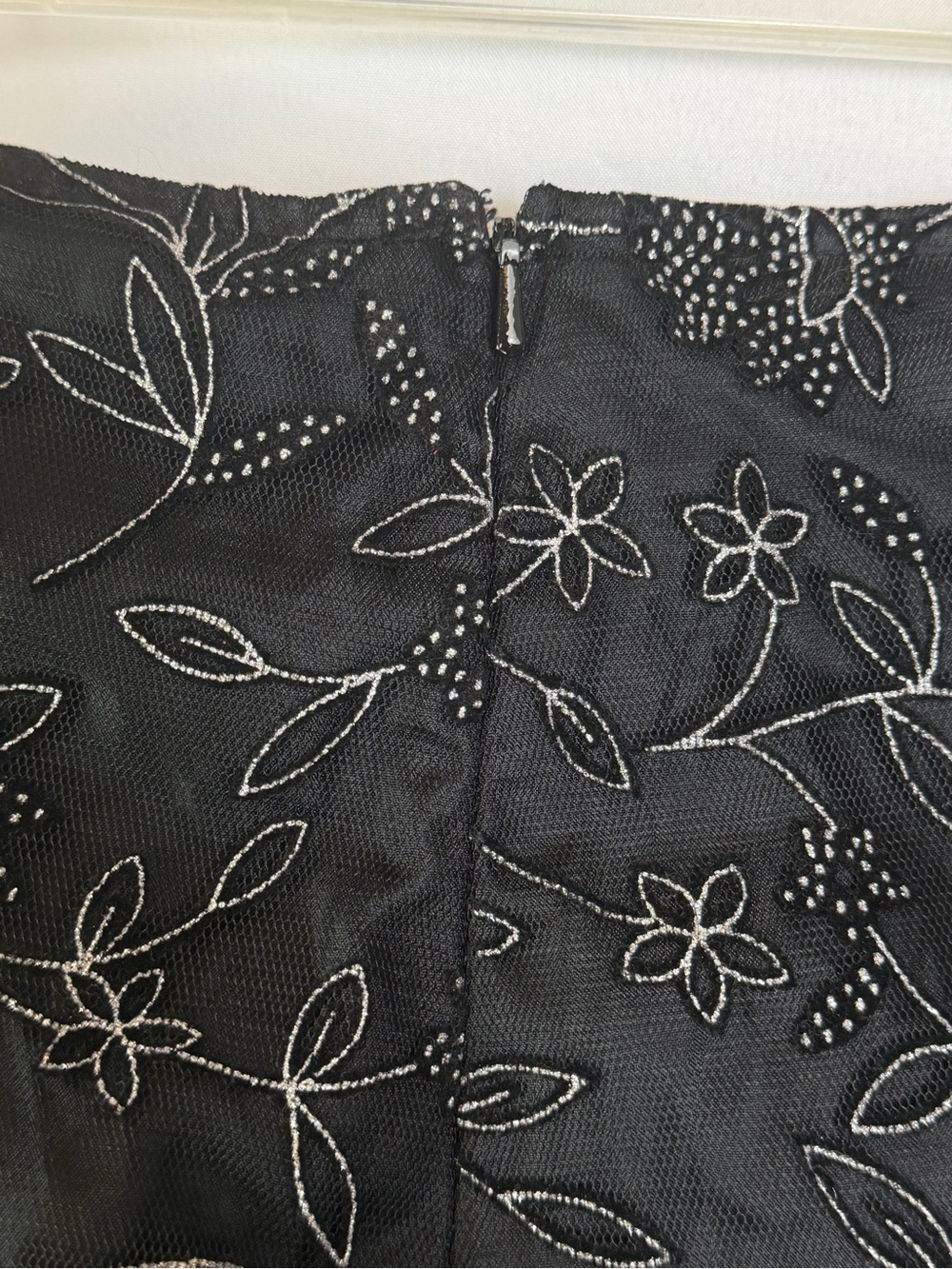 Vintage Y2K Black Sheer Floral Embroidered Mesh Lined Pants Size Large - Picture 7 of 8